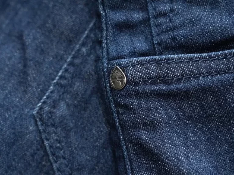 Closeup of denim trousers